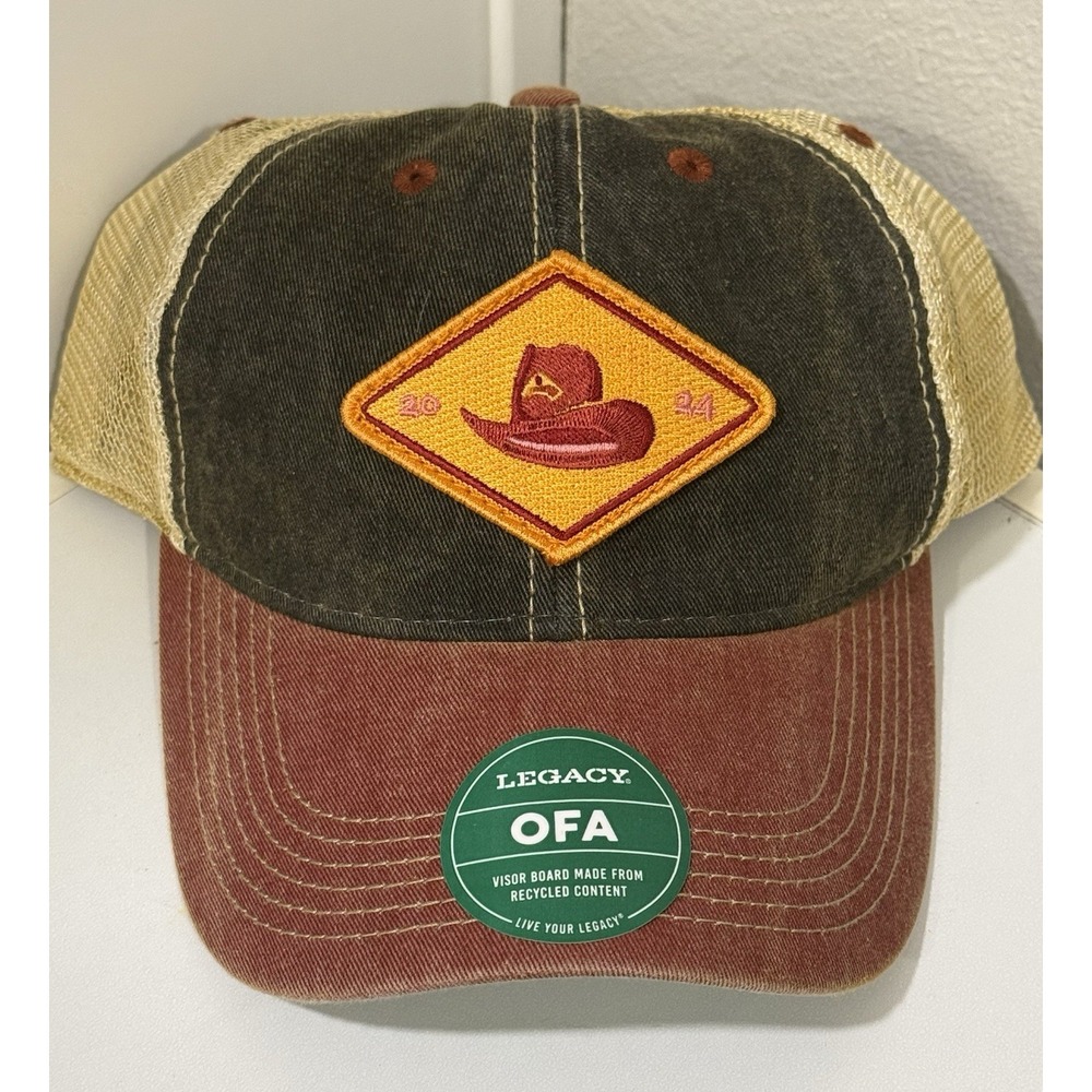 New Women's LEGACY OFA Old Favorite Trucker Cap Red Western Cowboy Hat Design